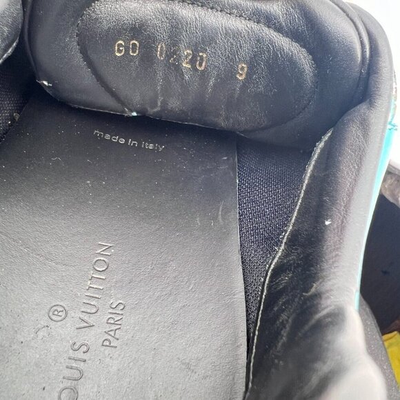 Louis Vuitton Run Away Men Size UK 9 US 10 Turquoise Leather Tennis Sneakers - Picture 13 of 15